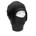 Black Convertible Fleece Cap w/Poly Facemask